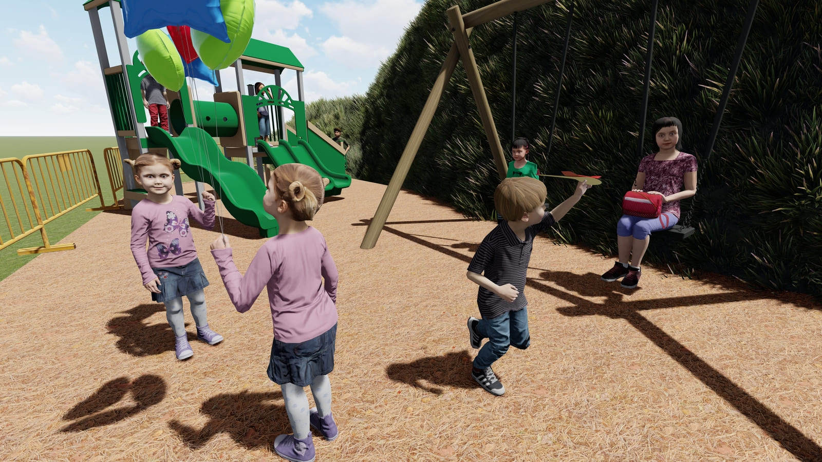 Children playing on a playground