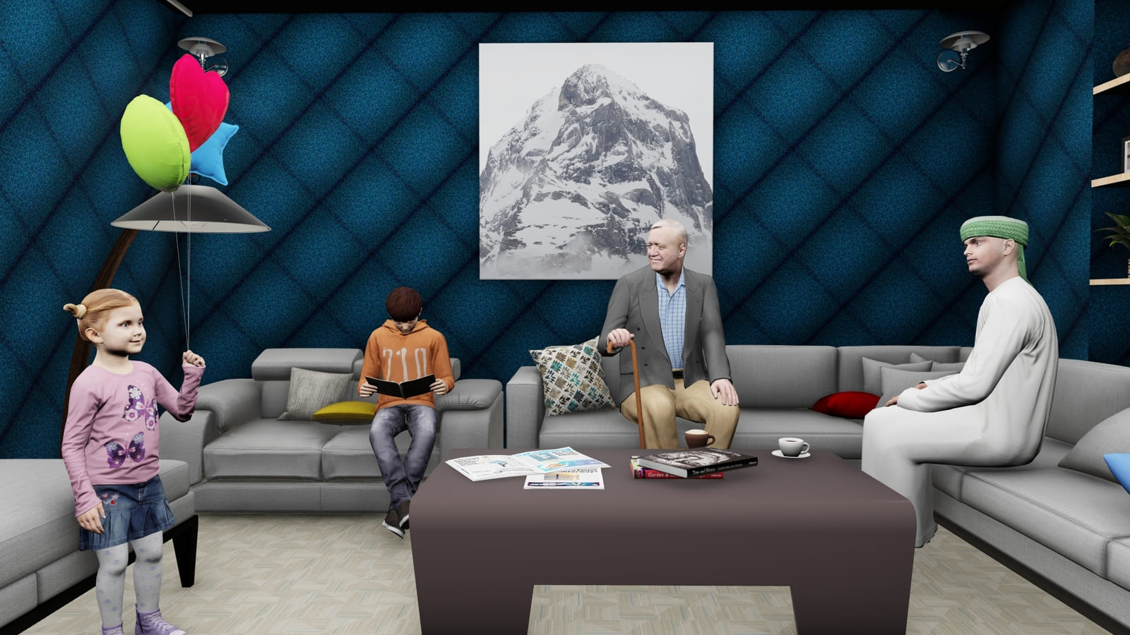 Living room in use